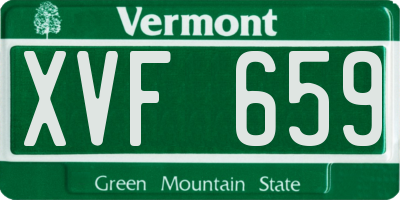 VT license plate XVF659