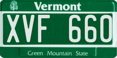 VT license plate XVF660