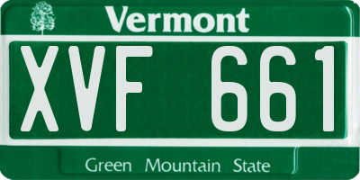 VT license plate XVF661