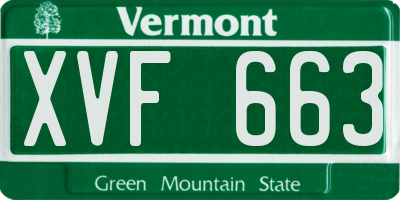 VT license plate XVF663