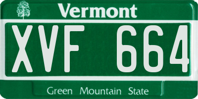 VT license plate XVF664