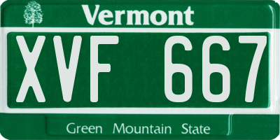 VT license plate XVF667