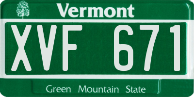 VT license plate XVF671