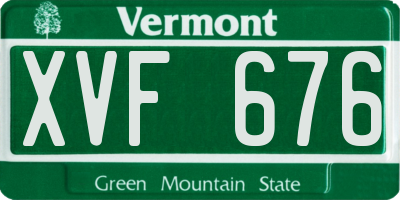 VT license plate XVF676