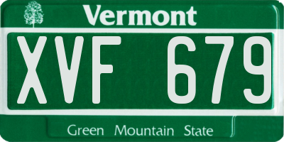 VT license plate XVF679