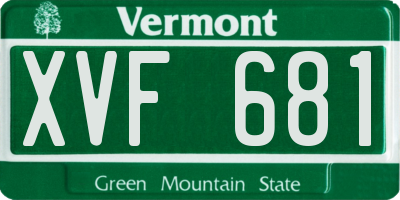 VT license plate XVF681