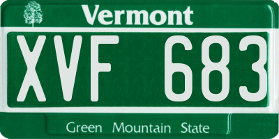 VT license plate XVF683