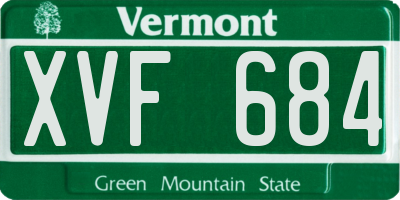VT license plate XVF684