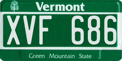 VT license plate XVF686
