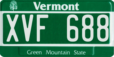 VT license plate XVF688