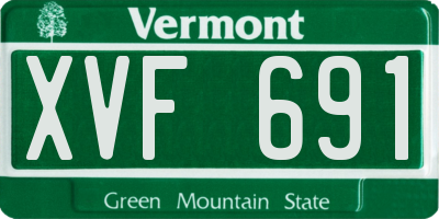 VT license plate XVF691