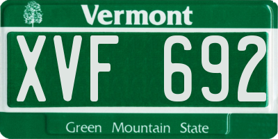 VT license plate XVF692