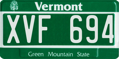 VT license plate XVF694