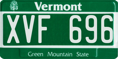 VT license plate XVF696
