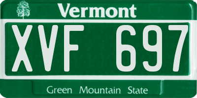 VT license plate XVF697