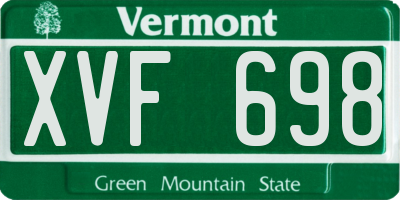 VT license plate XVF698