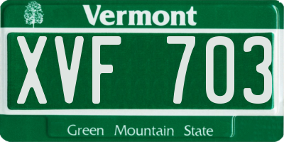 VT license plate XVF703
