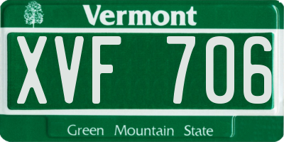 VT license plate XVF706