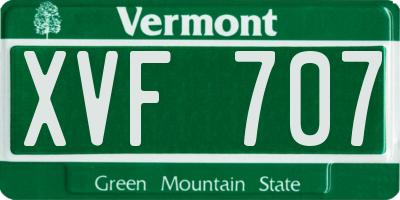 VT license plate XVF707