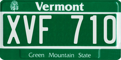 VT license plate XVF710