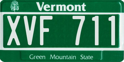 VT license plate XVF711