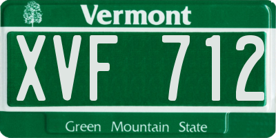 VT license plate XVF712