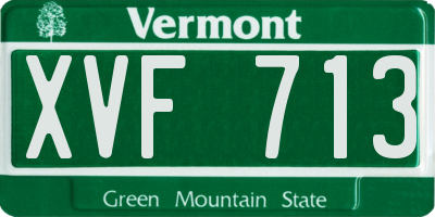 VT license plate XVF713