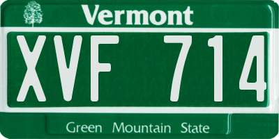VT license plate XVF714