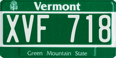 VT license plate XVF718