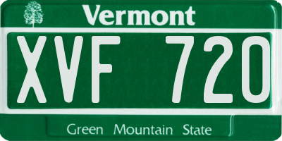 VT license plate XVF720