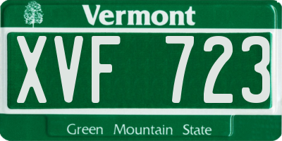 VT license plate XVF723