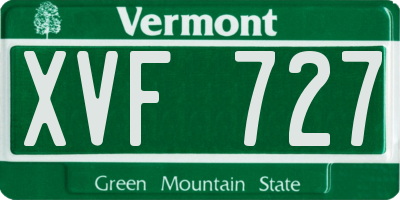 VT license plate XVF727