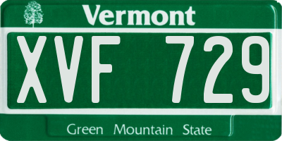 VT license plate XVF729