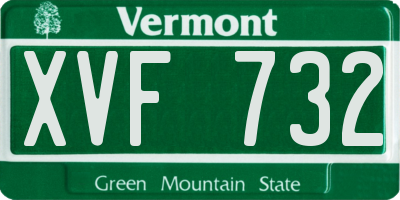 VT license plate XVF732