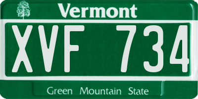 VT license plate XVF734