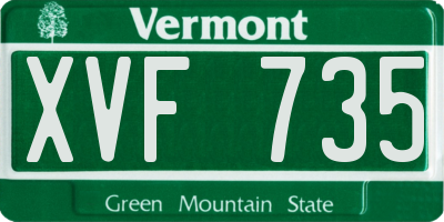 VT license plate XVF735