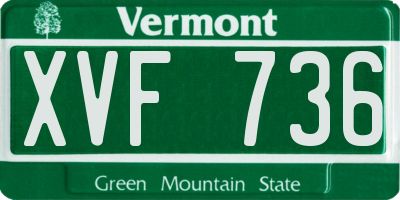 VT license plate XVF736