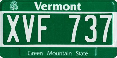 VT license plate XVF737