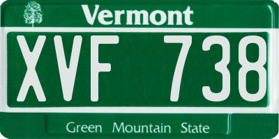 VT license plate XVF738