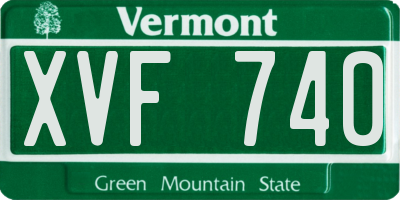 VT license plate XVF740