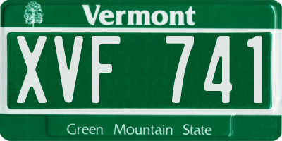VT license plate XVF741