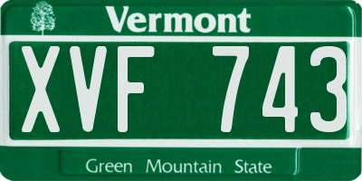 VT license plate XVF743