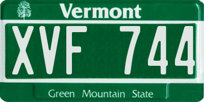 VT license plate XVF744