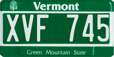 VT license plate XVF745