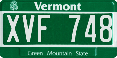 VT license plate XVF748