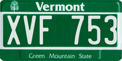 VT license plate XVF753