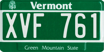 VT license plate XVF761