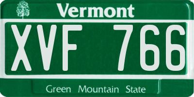VT license plate XVF766