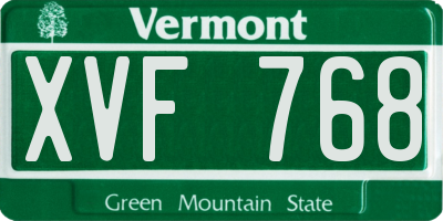 VT license plate XVF768