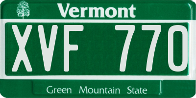 VT license plate XVF770